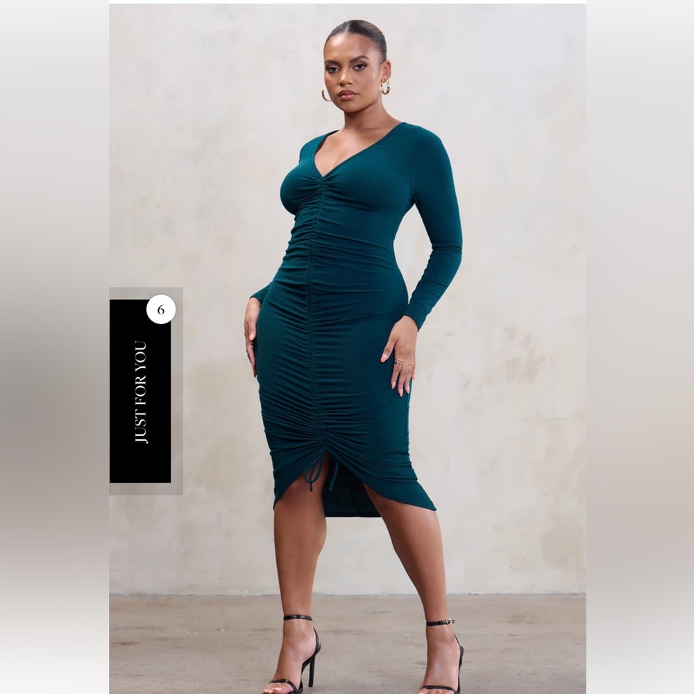 Teal Ruched Dress